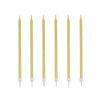 12 bougies hautes 13cm dorées Patisdecor