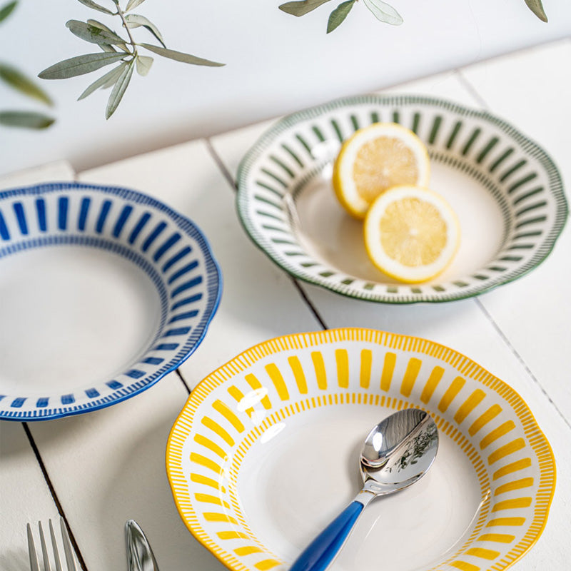 Assiette calotte porcelaine verte 22cm Napoli Table Passion