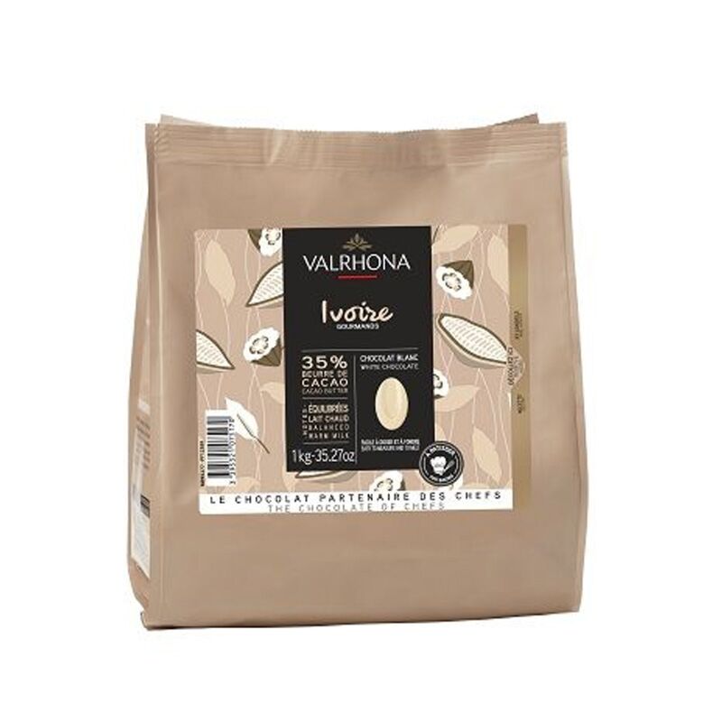 Chocolat pâtissier blanc Ivoire 35% 1 kg Valrhona