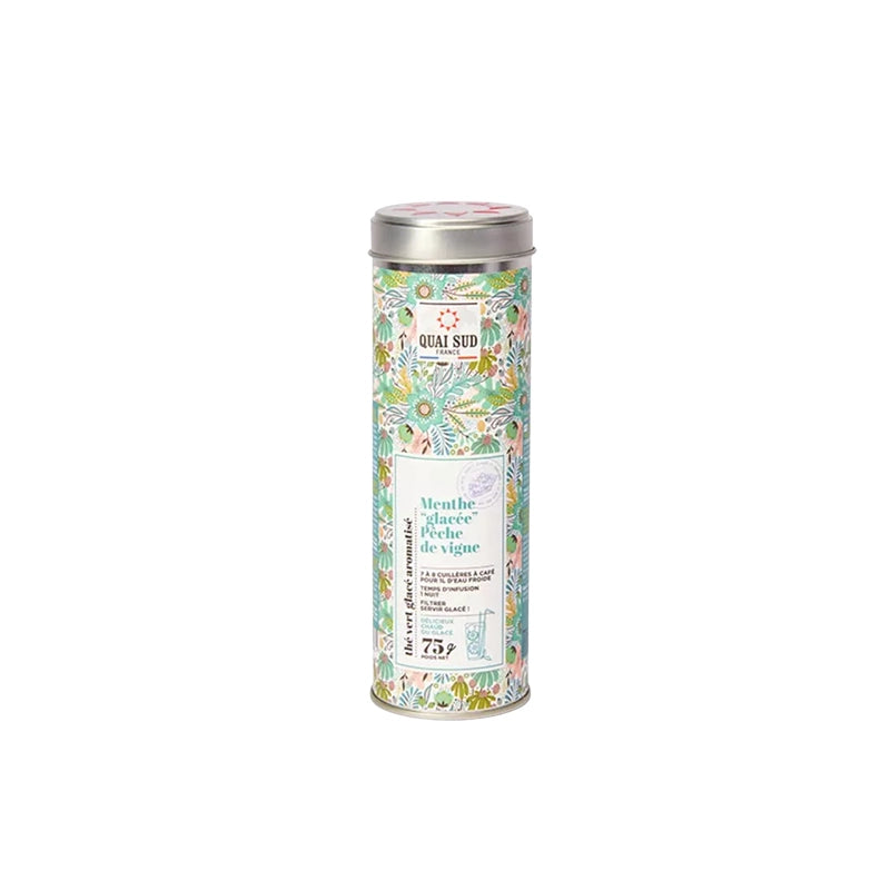 Boîte thé vert menthe glacée pêche 75 g Quai Sud