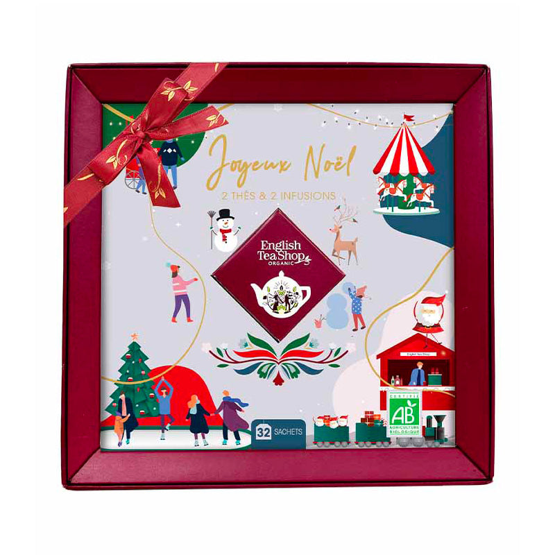 Coffret cadeau thés et infusions bio de Noël de 32 sachets English Tea Shop