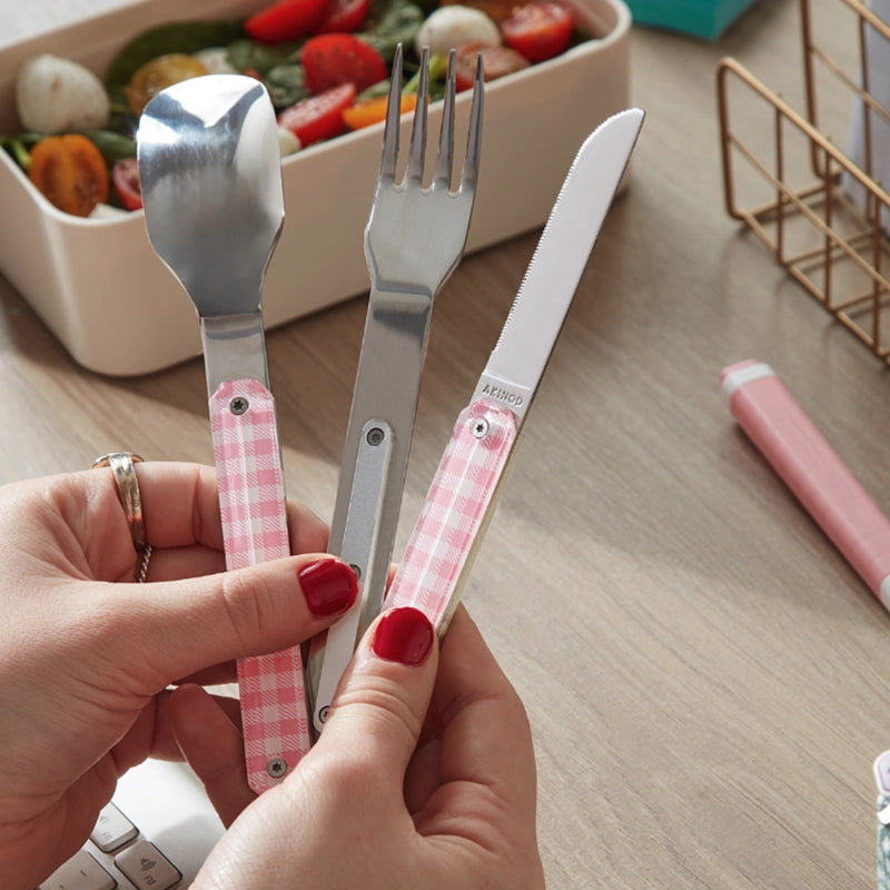 Couverts en acier inoxydable magnétique Vichy Rose 12:34 Akinod