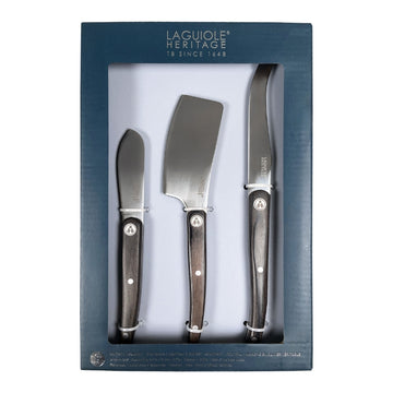 Coffret 3 couteaux à fromage bois Pakka Laguiole Heritage