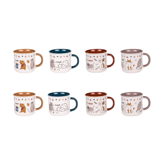 Coffret de 8 tasses 11cl Chat Table Passion