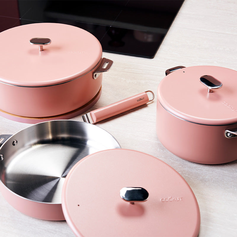 Poêle en inox 24 cm rose La Merveilleuse Cookut