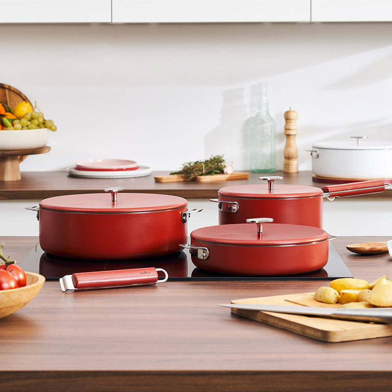 Couvercle en inox 28 cm rouge La Merveilleuse Cookut