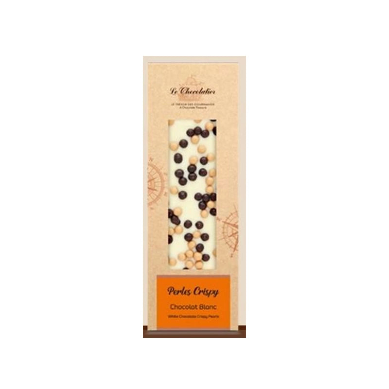 Tablette de chocolat blanc avec des perles crispy Le Chocolatier