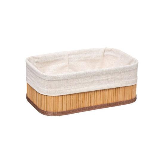 Lot de 3 paniers bambou et tissus