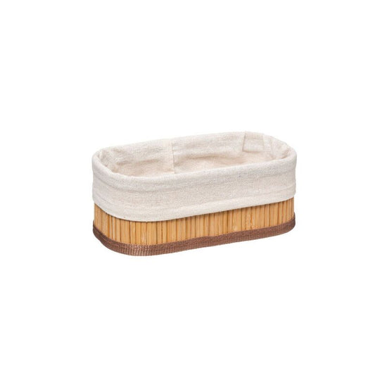 Lot de 3 paniers bambou et tissus