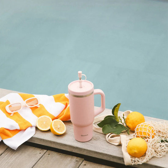 Mug isotherme en inox 900ml rose Travel Cup Qwetch